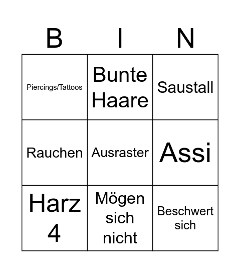 Frauentausch Bingo Card