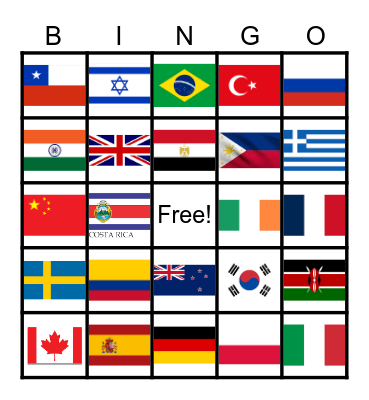 FLAG BINGO Card