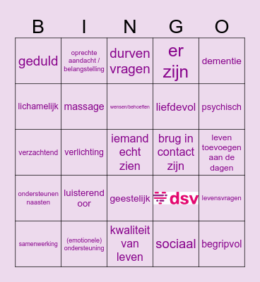 PALLIATIEVE ZORG Bingo Card