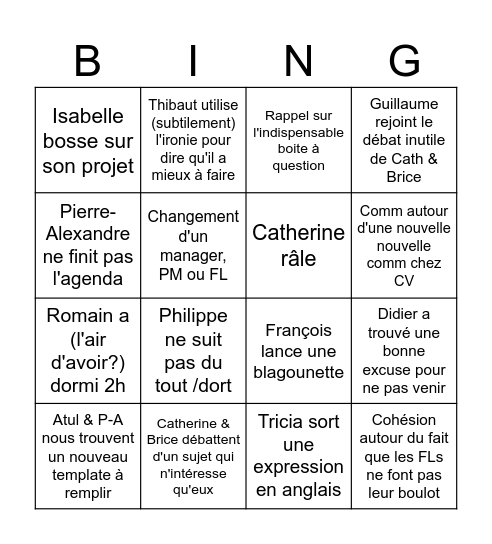 Group meeting, le Bingo!!! Bingo Card