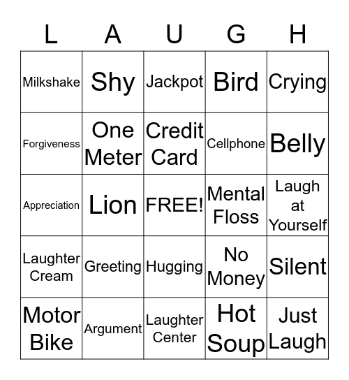 Laugh Bingo Card