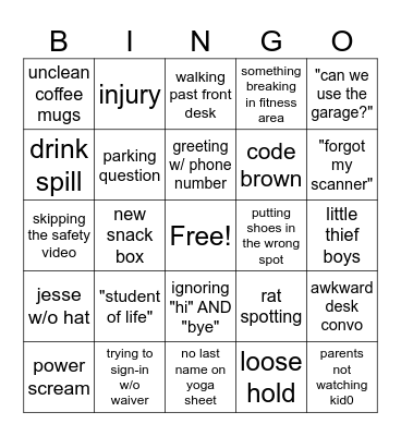 HP Bingo Card