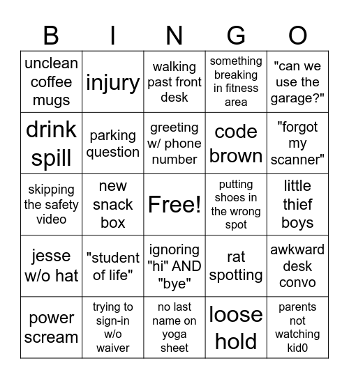 HP Bingo Card