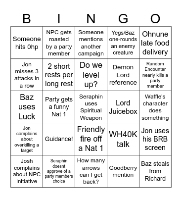 Wisk Bingo v1 Bingo Card