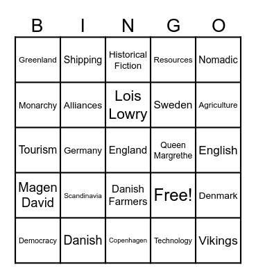 Number the Stars #1 Bingo Card