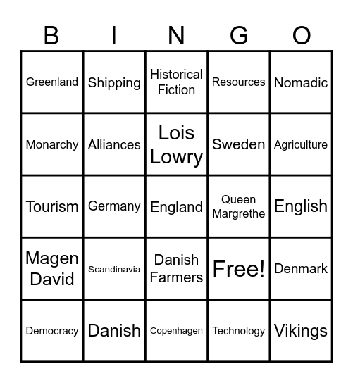 Number the Stars #1 Bingo Card