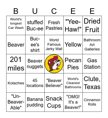 IT'S BUCEE'S TIME! Bingo Card