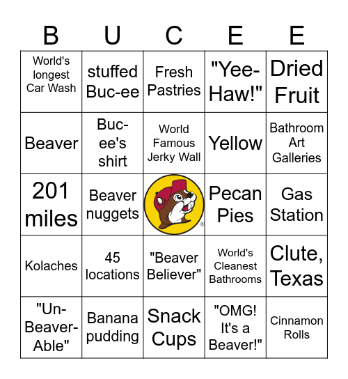 IT'S BUCEE'S TIME! Bingo Card
