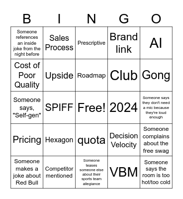 SKO 2024 Bingo Card