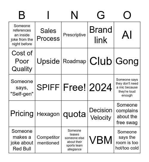 SKO 2024 Bingo Card