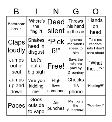 DALLAS COWBOYS Bingo Card