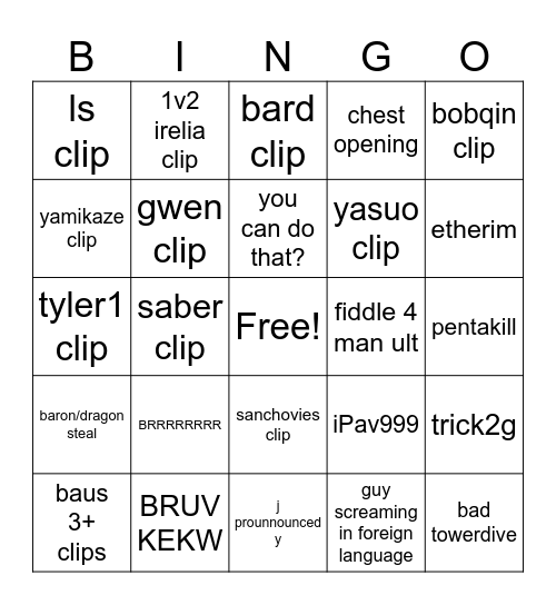 Synapse Bingo Card