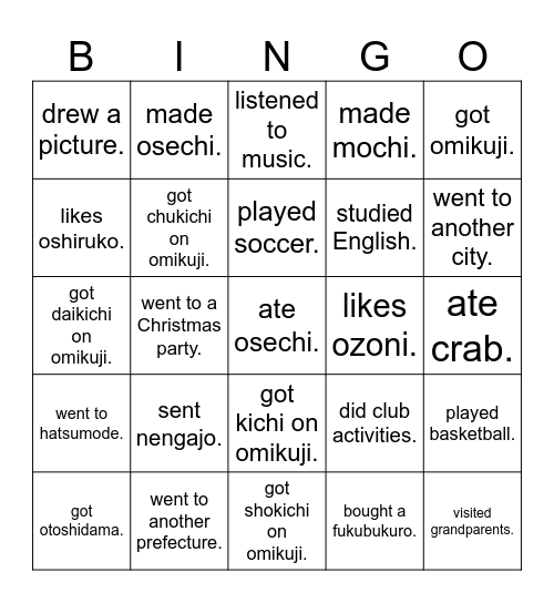 Find Somone Who... Bingo Card