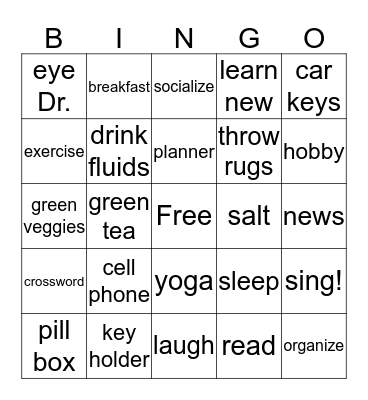 Memory Bingo! Bingo Card