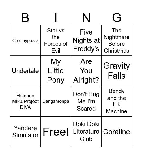 Media Phase Bingo Card