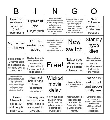 2024 Bingo Card