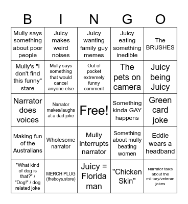 The Boys! Bingo Card