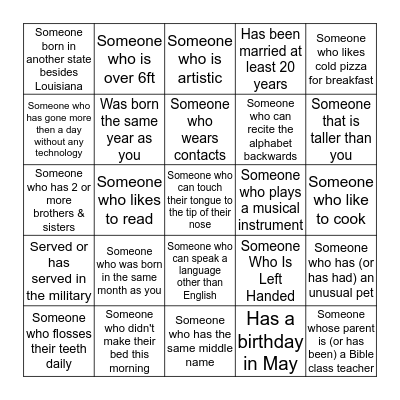 Lewis-Sumlin Family Celebration Bingo Card