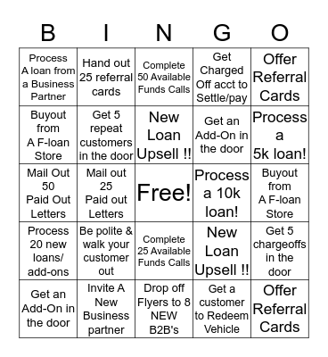 TitleMax BINGO Card