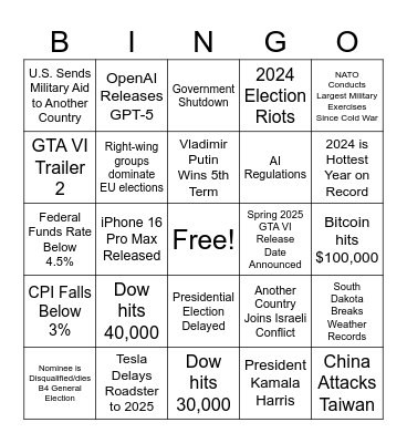 2024 Bingo Card