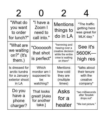 Video Village Bingo Card 2024 Bingo Card