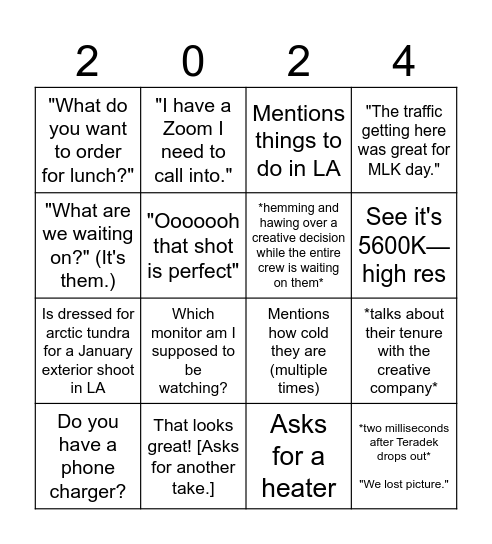Video Village Bingo Card 2024 Bingo Card
