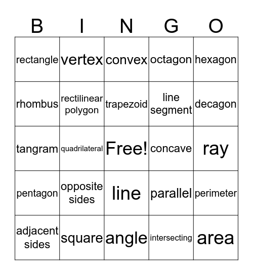 Math Unit 6 Bingo Card