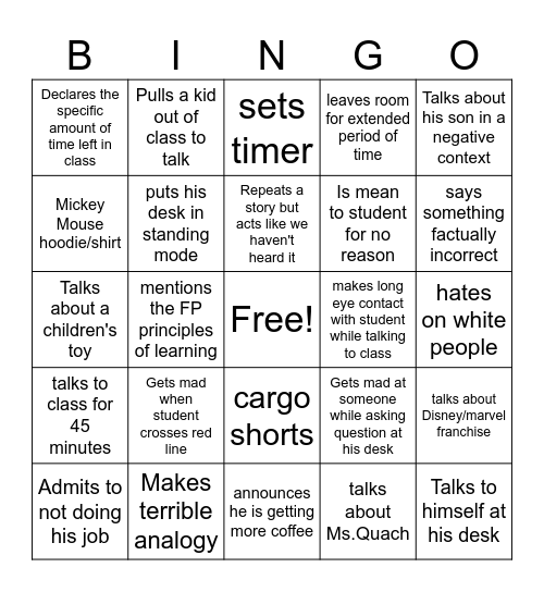 Bingo!! Bingo Card