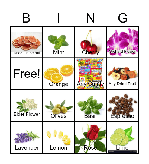 Cocktail Bingo Card