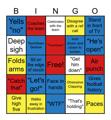 Mason Football Bingo Card