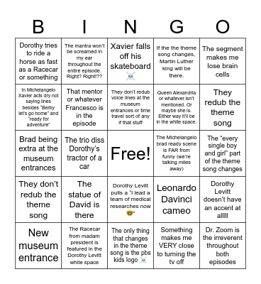 Michelangelo + Dorothy Levitt Bingo Board Bingo Card