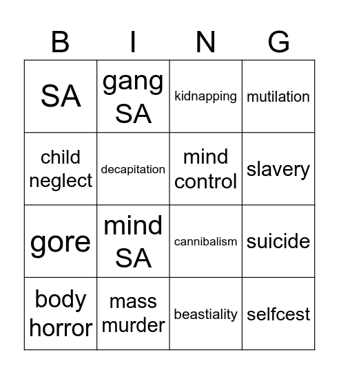 dmmd tw bingo Card