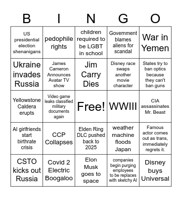 2024 Bingo Card
