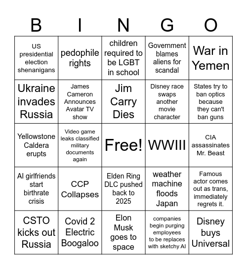 2024 Bingo Card