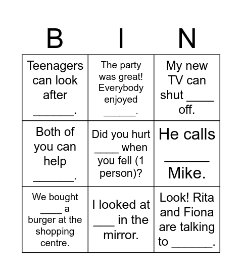 TRUE STORIES B1+ Lesson 15 Bingo Card