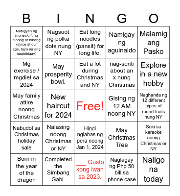 TW Catch Up Bingo Card
