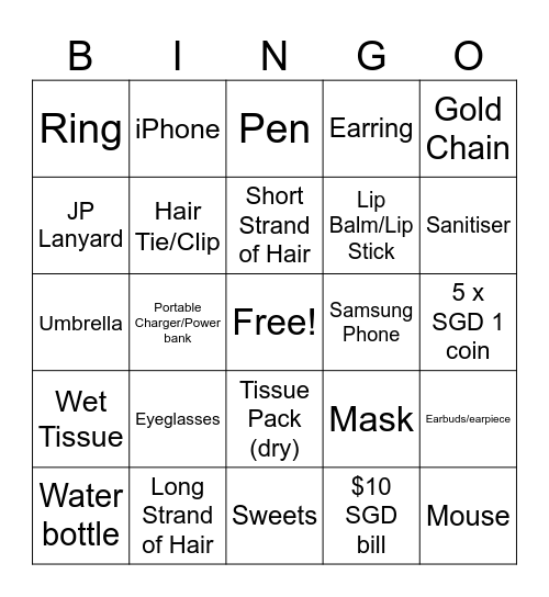 JP BINGO! Bingo Card