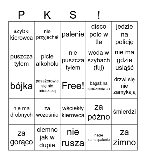 PKS Grójec Bingo Card