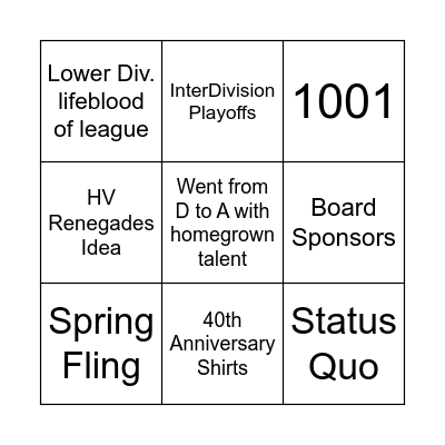 PP - Captain's Meeting Bingo Card