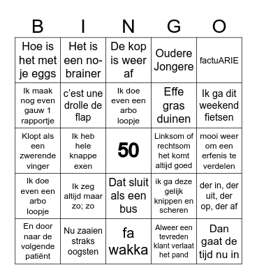 ARJEN 50 bingo Card