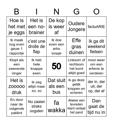 ARJEN 50 bingo Card