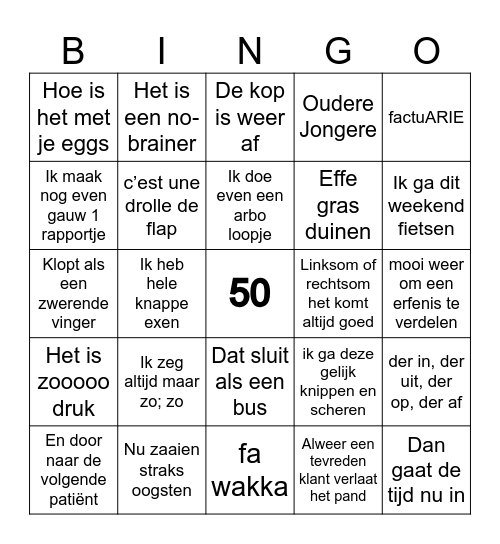 ARJEN 50 bingo Card