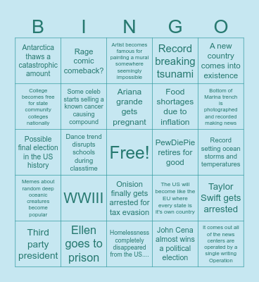 2024 Predictions Bingo Card