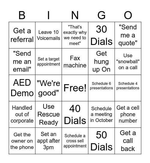 Phone Block Bingo Card
