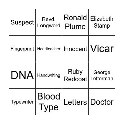 Little Puzzling Bingo Card