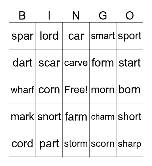 Bossy R  ar  or Bingo Card