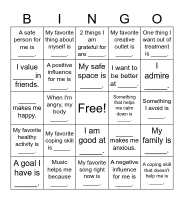 Northwest Journey Bingo Card