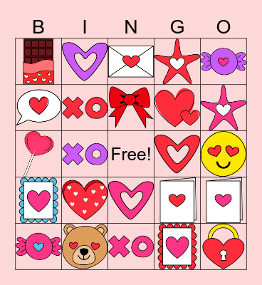 Valentines Day Bingo Card