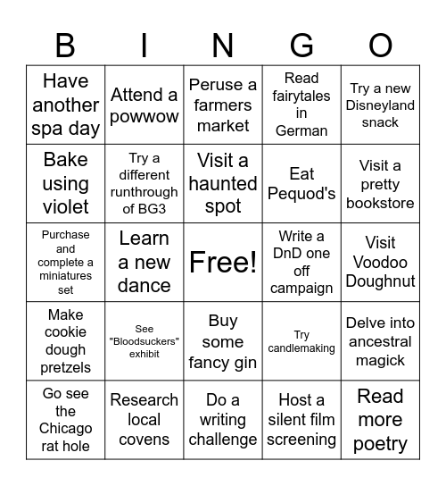 2024 Bingo Card