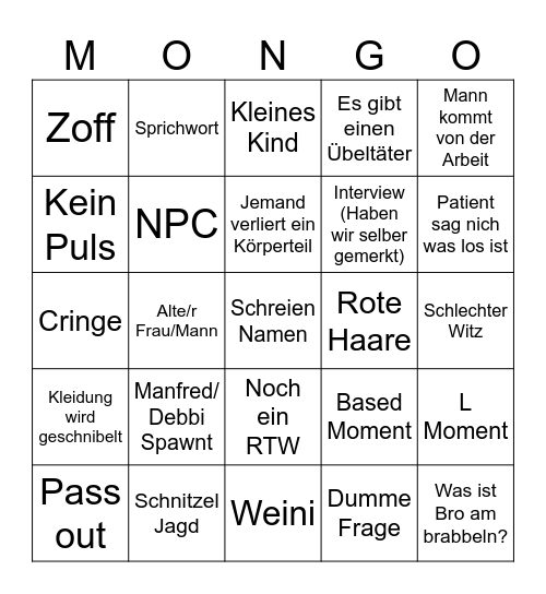 Die Spezialisten Bingo Card